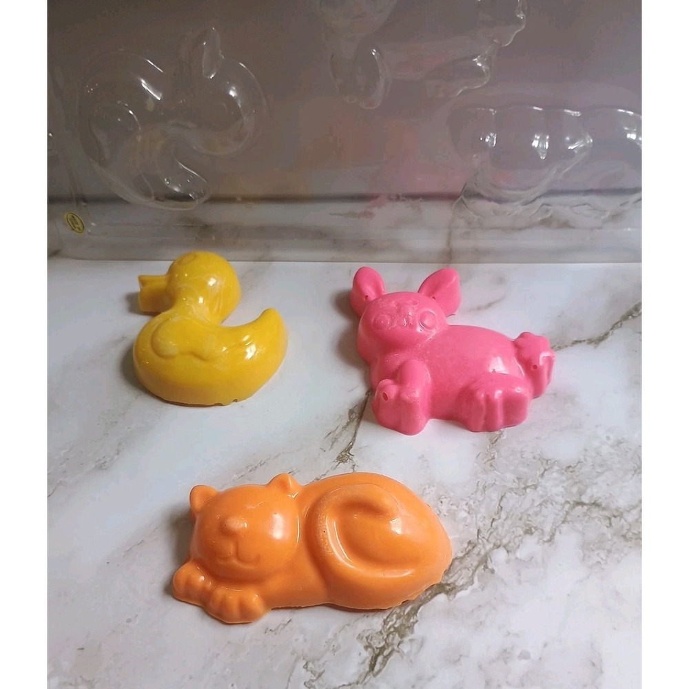 Vintage Candy Chocolate Soap‎ Mold Animals 5 Animals Babies Shower Bday Party